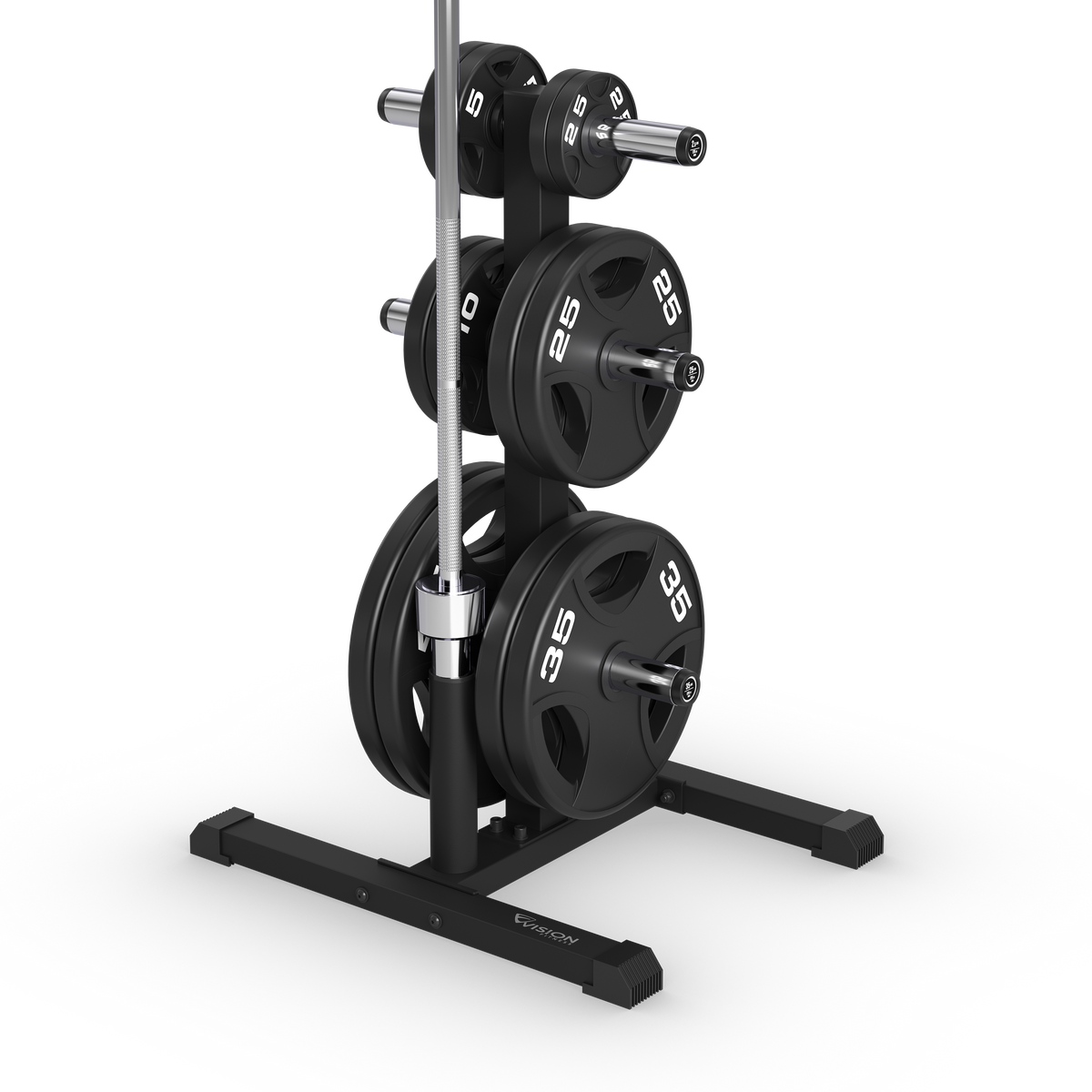 Vision Fitness 300-WPS Weight Plate Storage Rack with plates